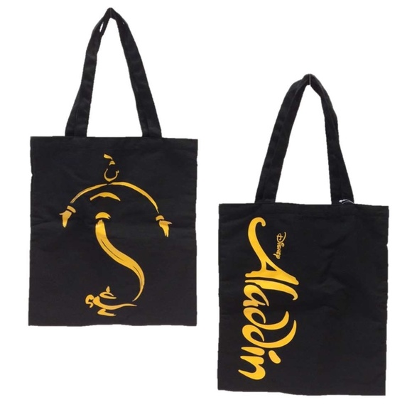 New Disney Aladdin The Broadway Musical Black & Gold Logo Tote Bag - Picture 1 of 11
